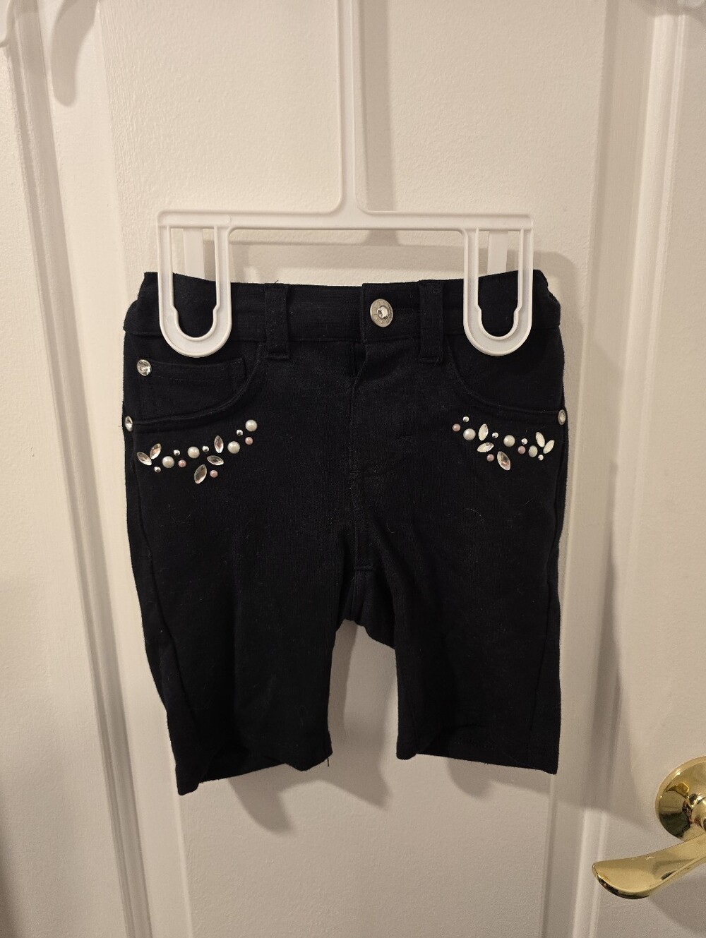 Girls Black Shorts 3T Rhinestone